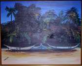 Les Pirogues - acrylique 38x46